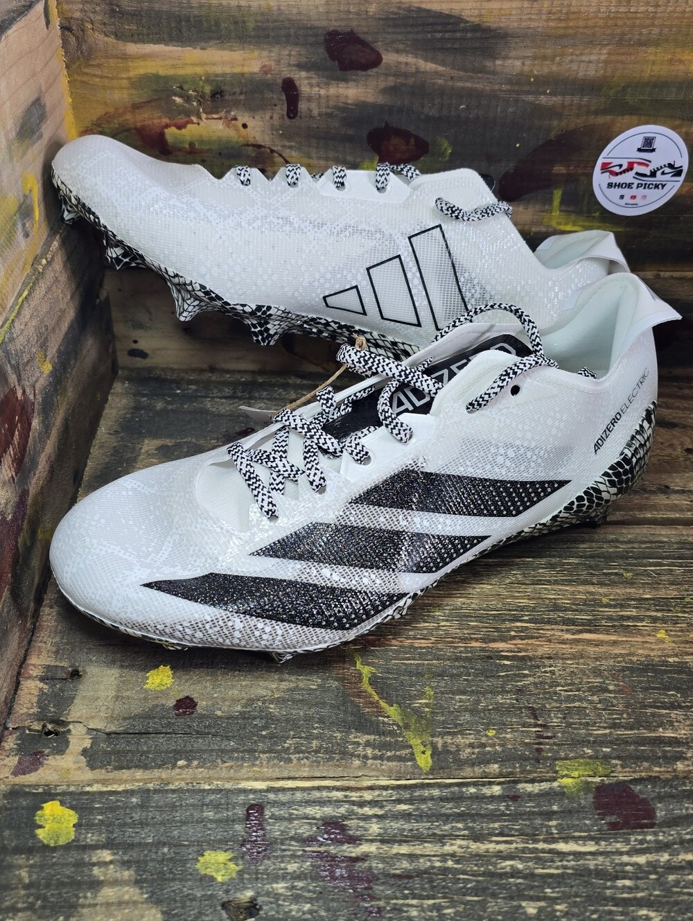 Adidas Adizero Electric 2 Cloud White Snakeskin Football Mens‎ IE8867 Sz 10 New